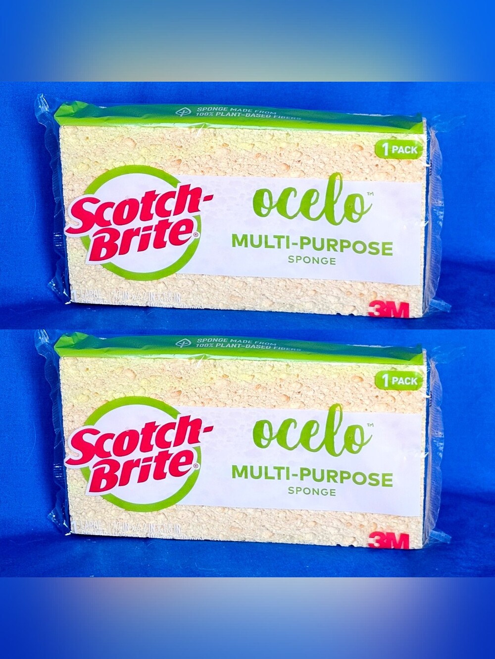 LARGE Scotch-Brite 3M Ocelo Multi-Purpose Sponge NEW (2 Packs) RARE Sealed